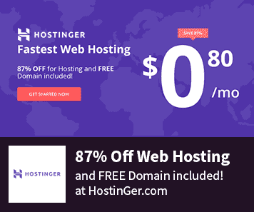 Hostinger Coupon Code 87% discount for Hosting and Free Domain Name Promo Codes