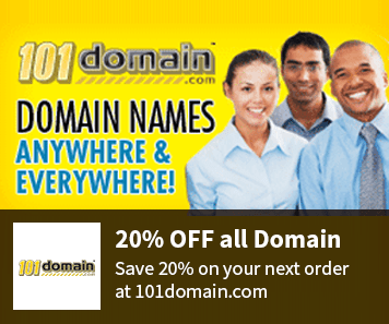 101domain Coupons 20% Domain Name